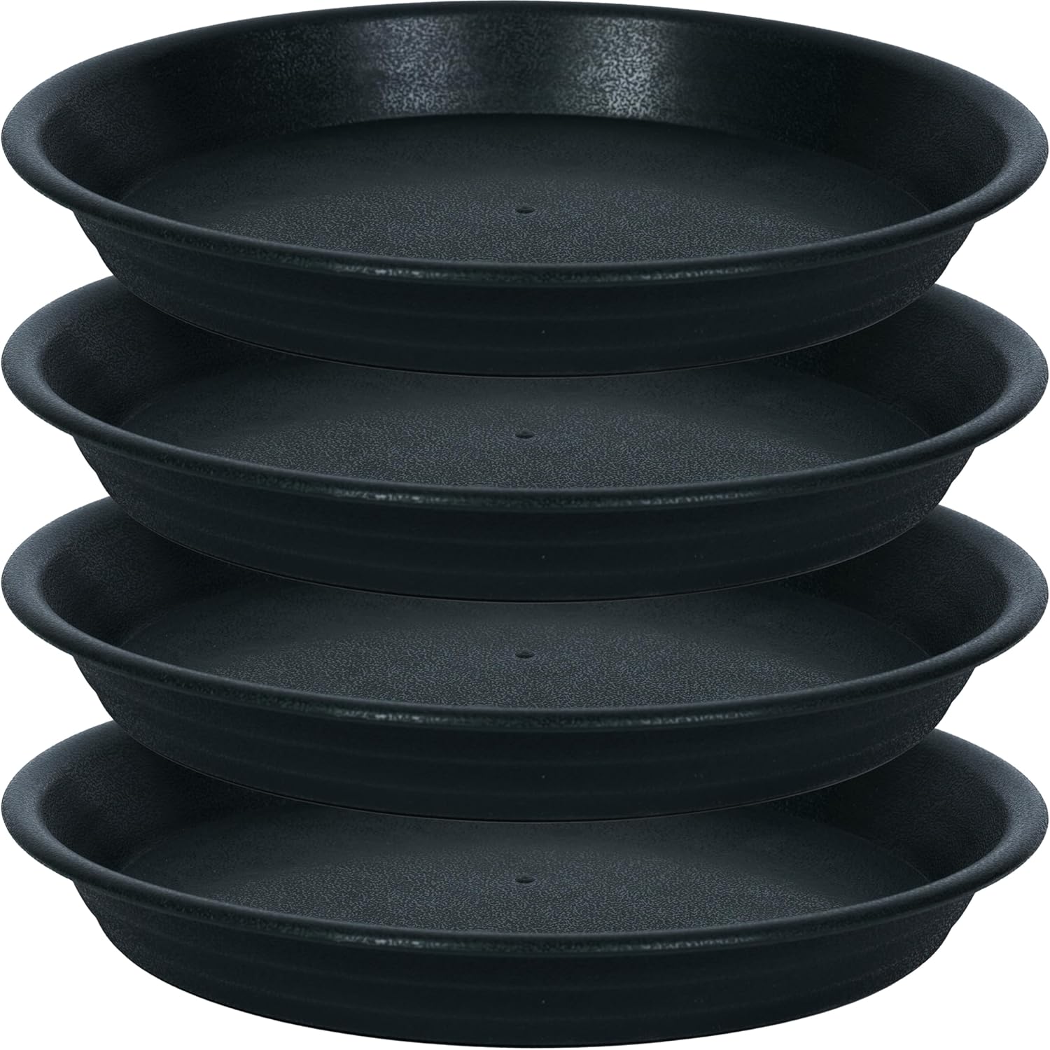 4 Pack of 18 19 inch Plant Saucer Drip Tray, Large Deep Plastic Flower Planter Saucers and Drip Trays for Indoors Outdoors, Bath Baths Bowls, Heavy Durable Plant Plate Water Catcher (18", Black)