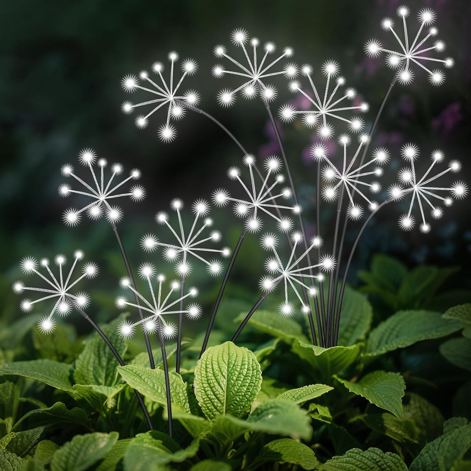 Solar Garden Lights 2 Pack Waterproof Swaying Starburst Light Solar Outdoor Lights for Yard Patio Walkway Pathway Party Wedding Decoration, Unique Gifts for Women, White