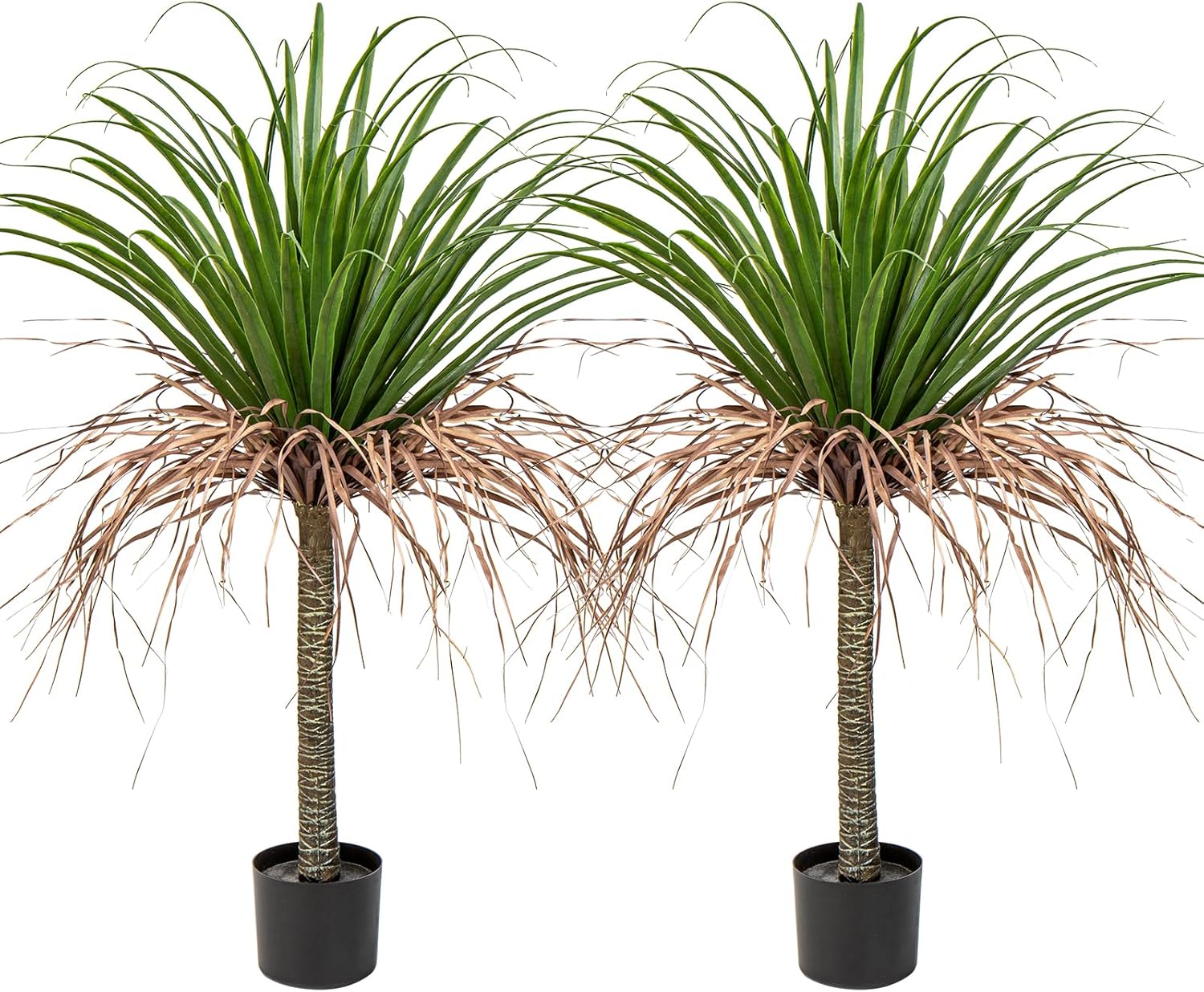 Hollyone 2 Pack Artificial Agave Tree, 3.6Ft Faux Yucca Plant in Pot, Green, Polyester, Indoor/Outdoor Decor, Housewarming Gift