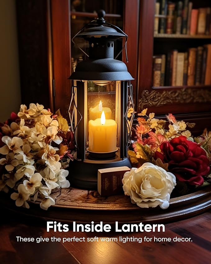 Homemory 2" x 2" Timer Remote Control Flickering Flameless Votive Candles, Realistic Battery Operated, 6Pack 3D Wick Electric Fake for Christmas, Wedding, Home Decorations