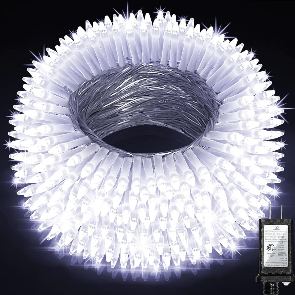 1500LED Christmas Lights Outdoor Use, 470ft 12 Modes Cool White LED String Lights with Timer Dimmable, Waterproof Christmas Tree Lights for Xmas Patio Yard Fence Balcony Garden Decor Cool White