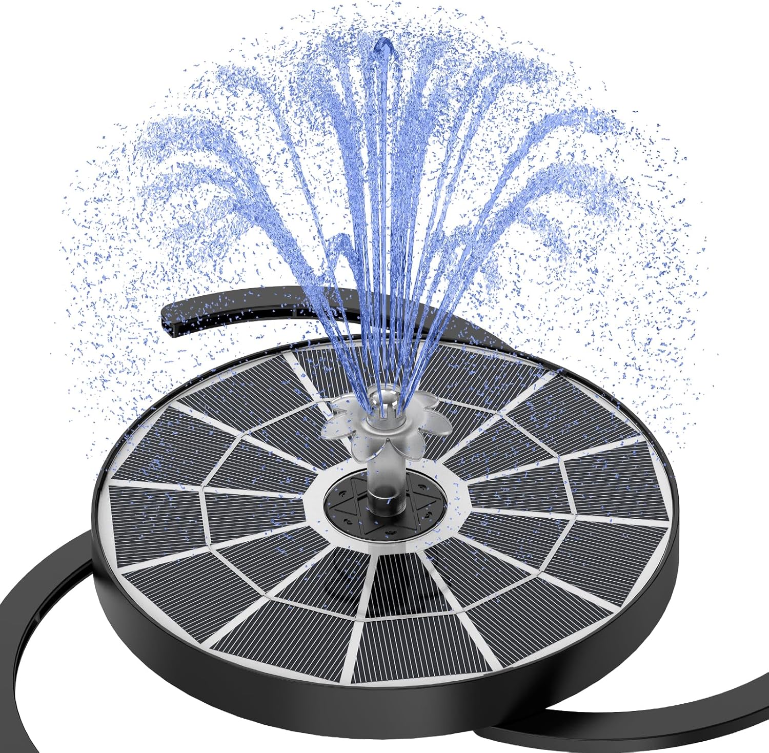 AISITIN 3.7W Solar Bird Bath Fountain Upgraded 6.3" Solar Glass Panel, Solar Powered Fountain Pump with Integrated Bracket & Storage for Bird Bath, Pond, Garden, Aquarium and Outdoor