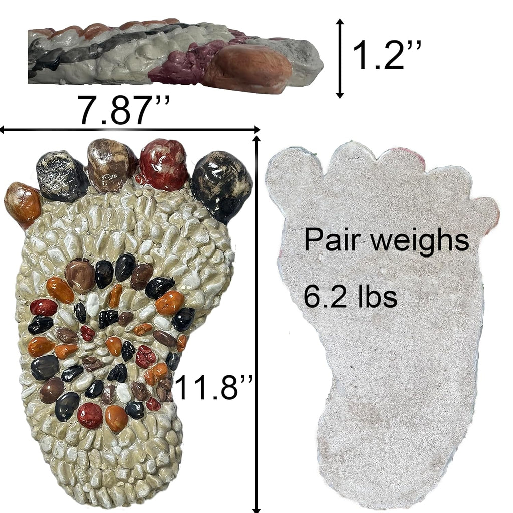 Outdooor Stepping Stones - Decorative Garden Stones for Patio, Deck, Garden or Sidewalk Faux Cobblestone Stepping Stones (Set of 2#B