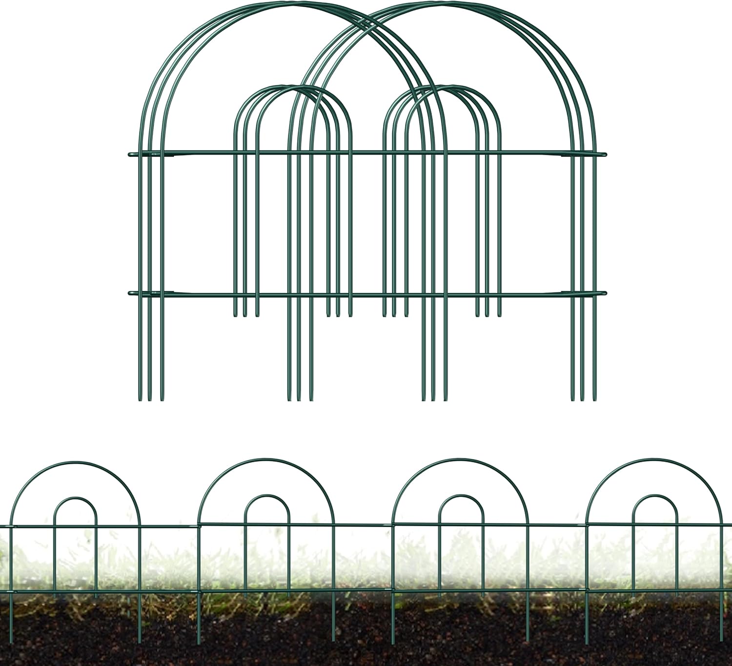 Decorative Garden Folding Border Fence, Metal Wire Edging Flower Fence Panel 18in X50ft Outdoor Patio Landscape