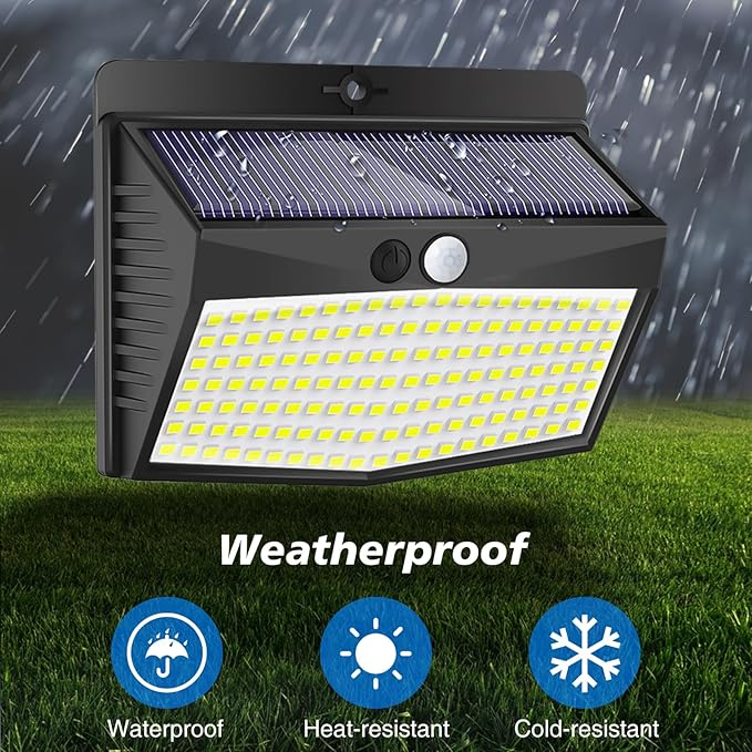 [138 LED/8 Packs] Solar Motion Sensor Lights Outdoor Waterproof with 3 Lighting Modes Solar Wall Lights Solar Security Powered Lights for Garden Fence Yard Deck Garage, Warm White