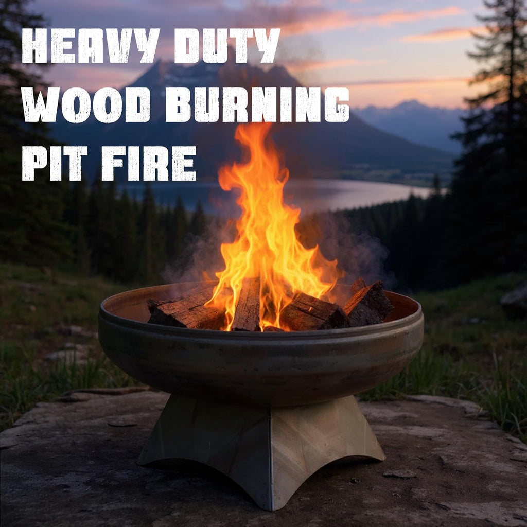 Liberty Fire Pit – Ohio Flame Wood Burning Outdoor Fire Pit - 30" Diameter with Standard Base (Made in USA)