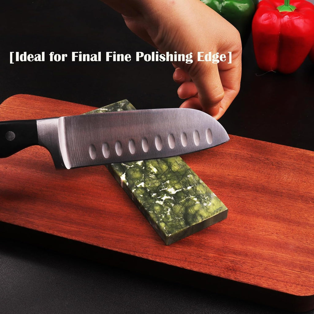 10000# Sharpening Stone,Ultra Fine Polishing Mirror Edge Stone Natural Green Hard Sharpener Whetstone for Knives Tools,Cutting Tools (5.9x1.97x0.39Inch)