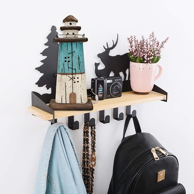 Attraction Design Wooden Lighthouse Decor, Decorative Nautical Lighthouse Rustic Ocean Sea Beach Themed Lighthouse Decoration, Handcrafted Tabletop Nautical Themed Home Decor Bathroom Decor (13“H)