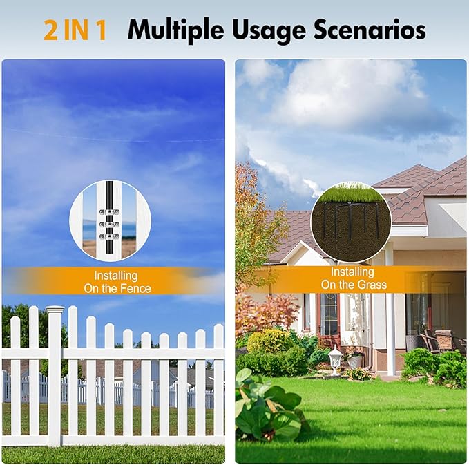 String Lights Poles Outdoor 10.3FT, 2 Pack 2 in 1 Upgraded Metal Light Poles for Hanging String Lights, Outside Lighting Stand with Hooks for Wedding, Parties, Deck, Garden, Fence Decor