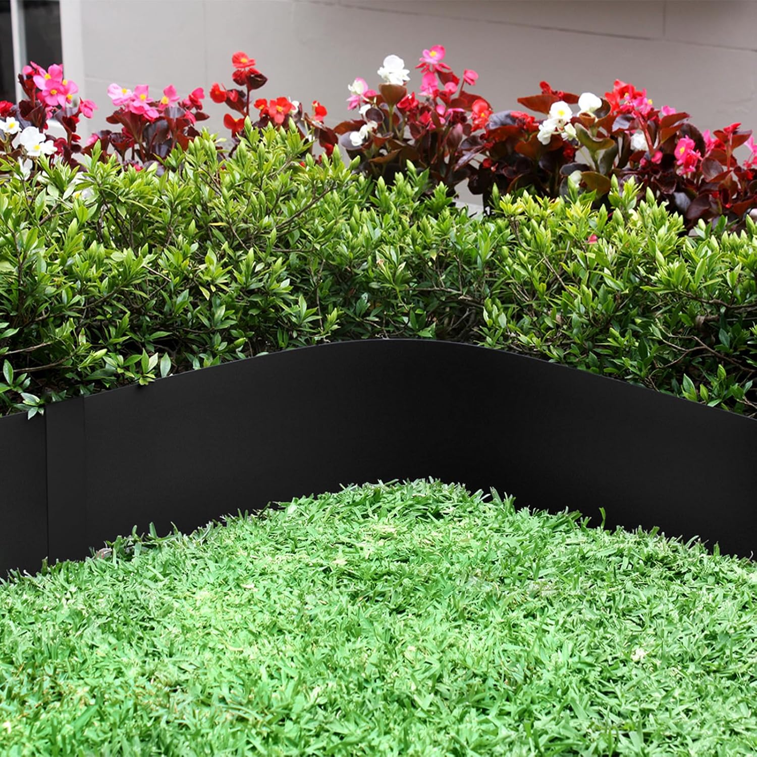 10 Inch Metal Landscape Edging, Heavy Duty Galvanized Steel Garden Edging,6 Pack Steel Landscape Edging with 7 Clips for Lawn, Flower Bed, Yard (Black)