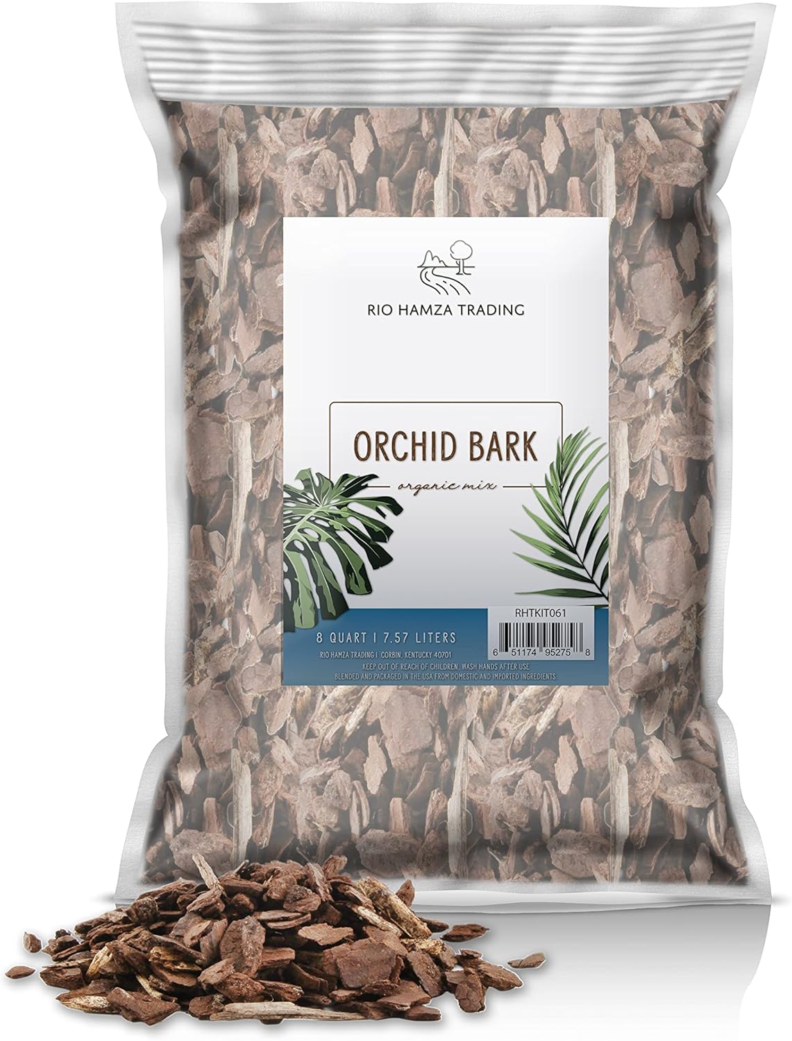 100% Organic Material All Natural Orchid Bark (8 Quarts), Long Lasting All Natural, High Flowering and Aeration for Orchid Plants, Vanda,Phalaenopsis, Cattleya and Houseplant Repotting
