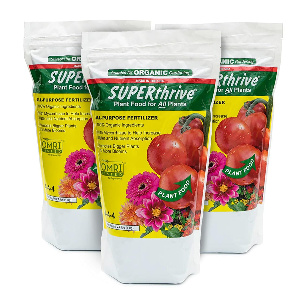 SUPERthrive Organic All-Purpose Plant Food, Solid Granular 4-4-4 (3 Pack)
