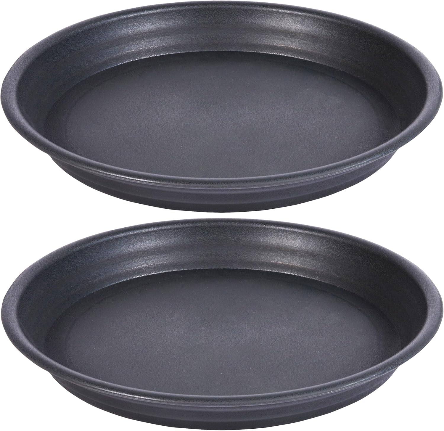 Plant Saucer Pot Tray 10 inch, 2 Packs Plant Drainage Trays, Plastic Flower Planter Saucers and Drip Trays for Indoors, Heavy Durable Plant Plate Water Catcher (Dark Gray)