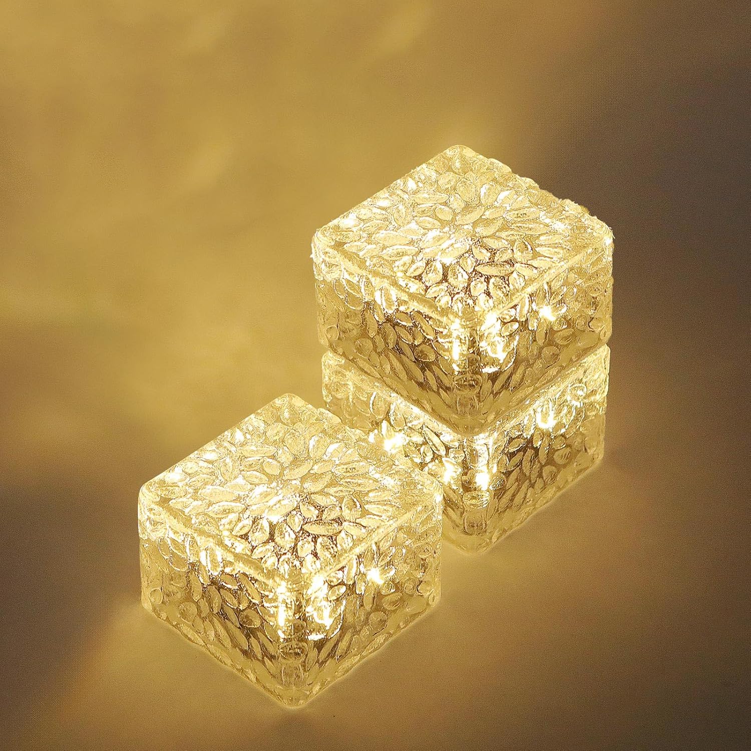 Solar Brick Lights-Outdoor Solar Lights for Yard-Solar Brick Landscape Path Light 3 Pack LED Light Brick Garden Decor for Pathway Patio Walkway Backyard Decoration