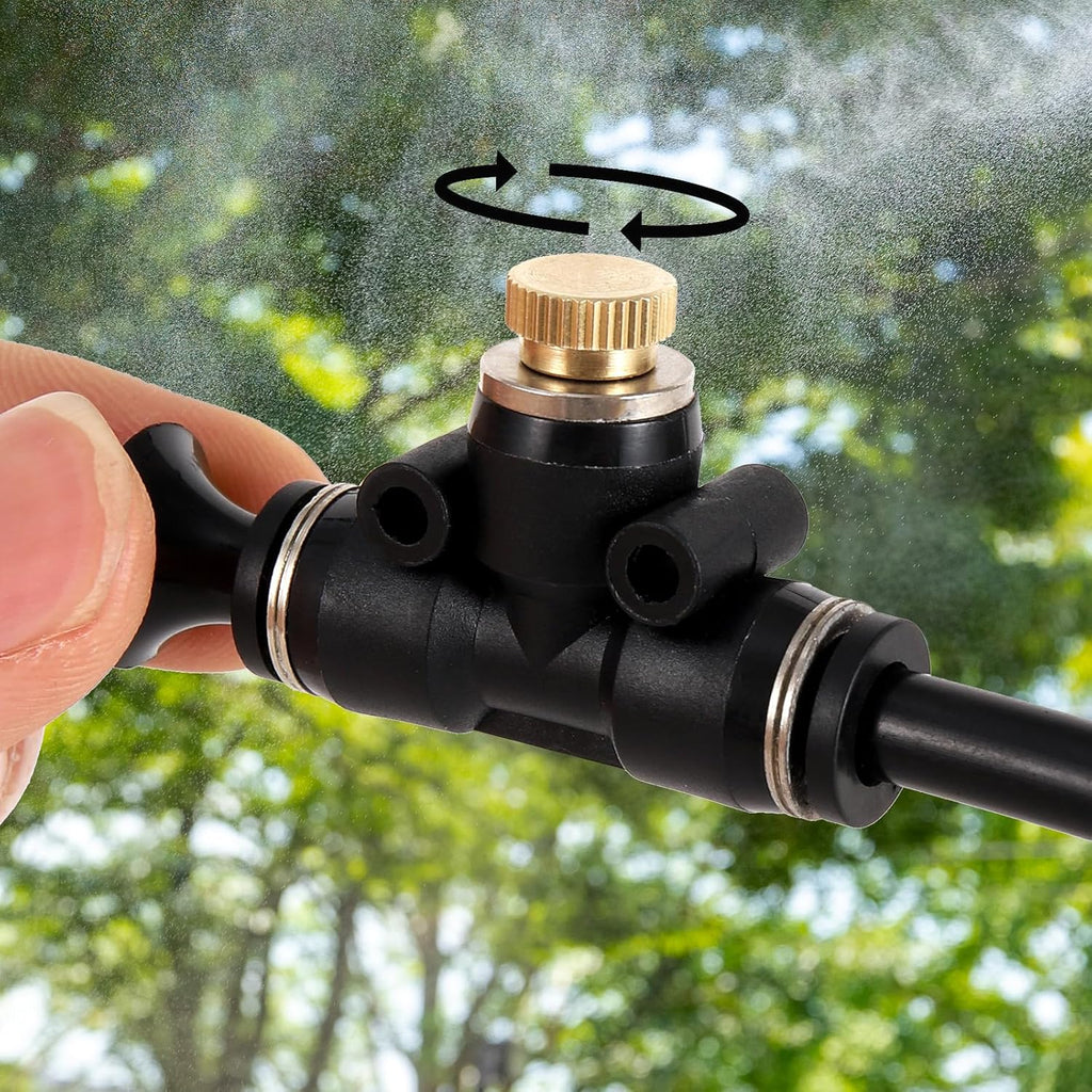 Brass Misting Nozzle Plug 12pc Heavy Duty 10/24 Screw Thread Misting Nozzle Plug for Raised Garden Bed Backyard Outdoor Cooling System