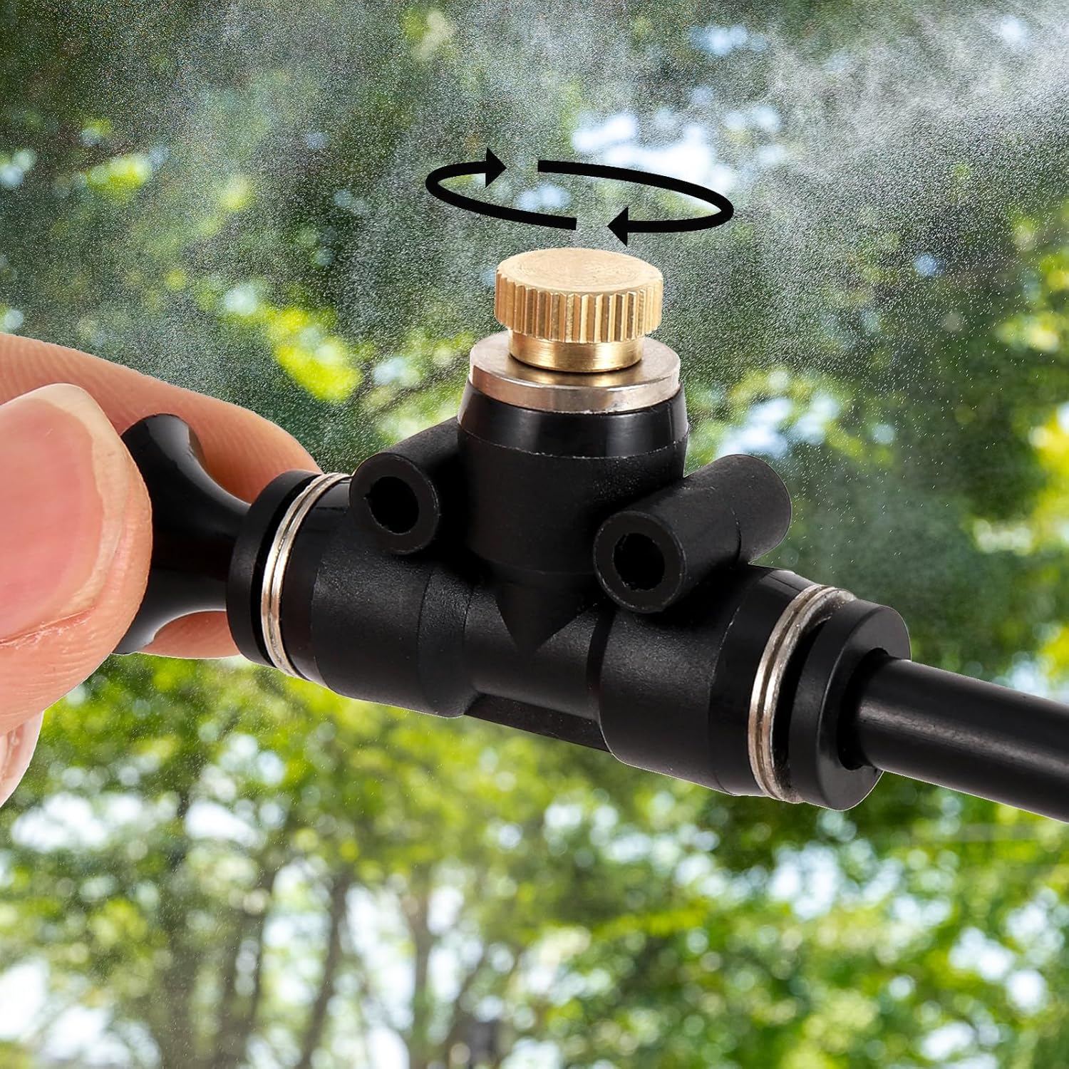 Brass Misting Nozzle Plug 12pc Heavy Duty 10/24 Screw Thread Misting Nozzle Plug for Raised Garden Bed Backyard Outdoor Cooling System