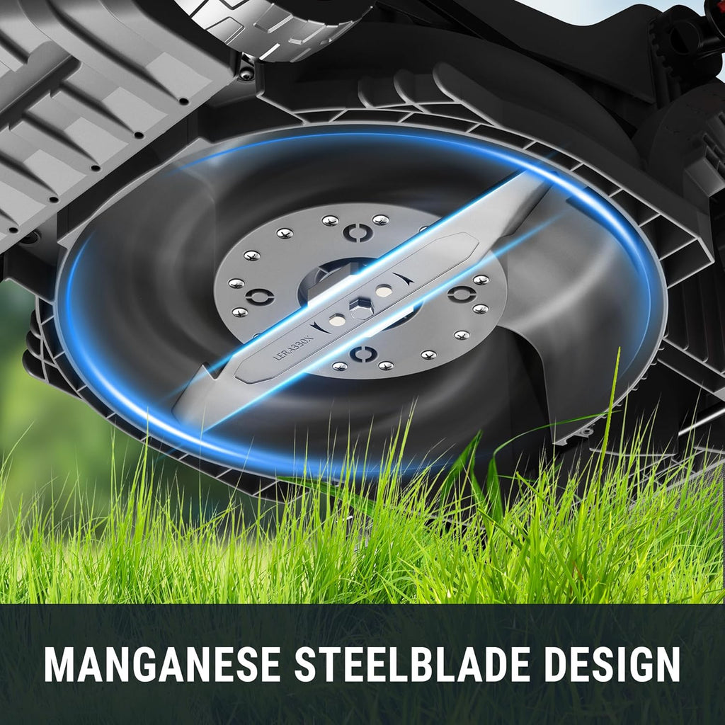 EWORK 40V 13-Inch Electric Lawn Mower Cordless, Brushless Motor, 5 Height Adjustment with 2 x 20V 4.0Ah Batteries and Charger, Battery Powered Walk-Behind Lawn Mowers Suitable for Garden, Small Yards