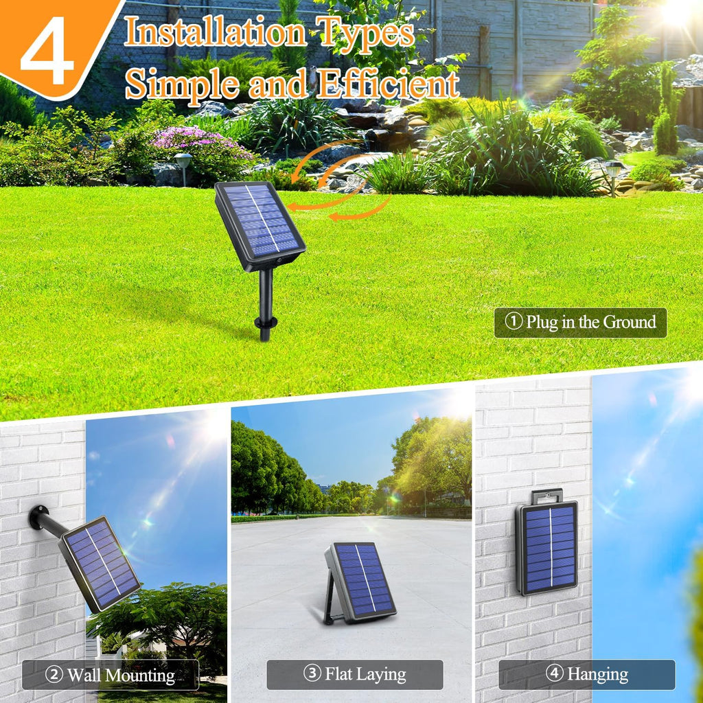 2 Pack Solar String Lights Total 480LED 158FT, IP67 Waterproof String Lights for Outside with 8 Modes, Upgraded Solar Panel Fairy Lights for Garden Party Wedding Decorations (Warm White)