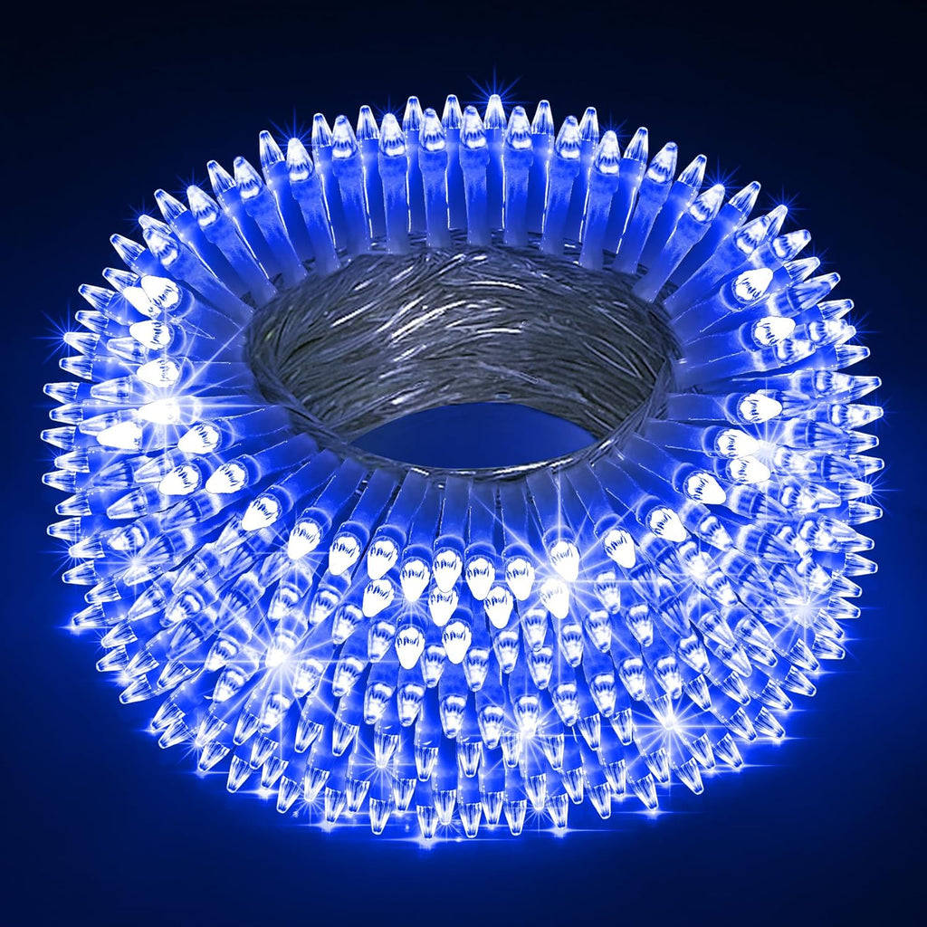 180 LED 59ft Christmas String Lights Indoor Outdoor, 8 Modes Christmas Fairy Lights with Timer & Momory, IP44 Waterproof Christmas Tree Lights for Xmas Patio Yard Fence Balcony Garden (Blue)