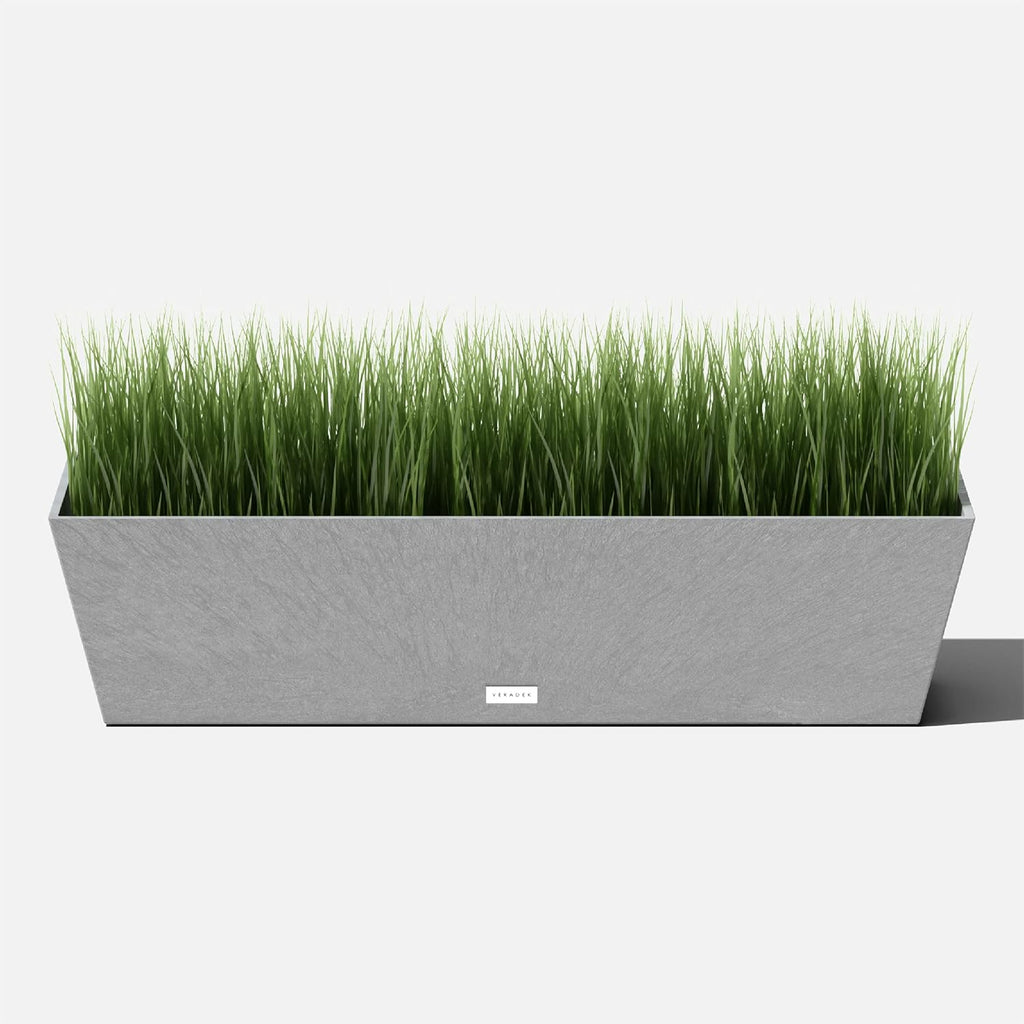 Veradek Pure Series Window Box Planter - Long Rectangular Planter for Indoor or Outdoor Windowsill/Balcony | Durable All-Weather Use with Drainage Holes | Modern Decor for Herbs, Small Plants, Flowers