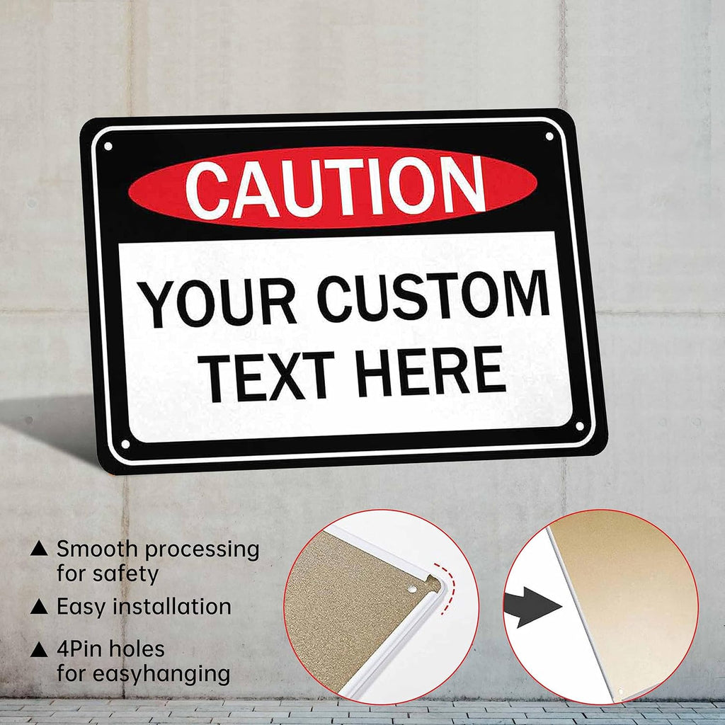 Custom Sign, Personalized Metal Signs, Customize for Office, Business, Workplace, Office, Home, Delivery Signs, Metal Sign With Your Own Image, Text,Photo, Pets, Kids Art Made in USA (Design 3)