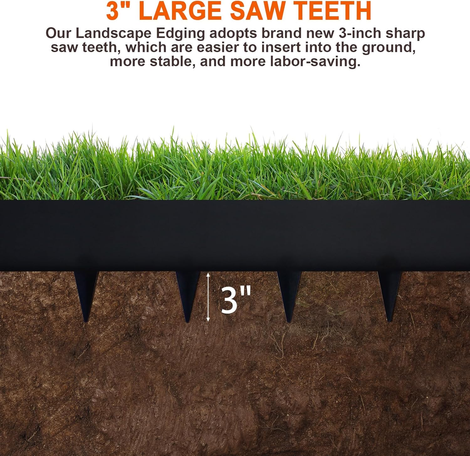 5 Pack Steel Landscape Edging,Metal Landscape Edging 40 Inch Strips, Metal Garden Edging 8 inch Depth, Steel Edging for Landscaping