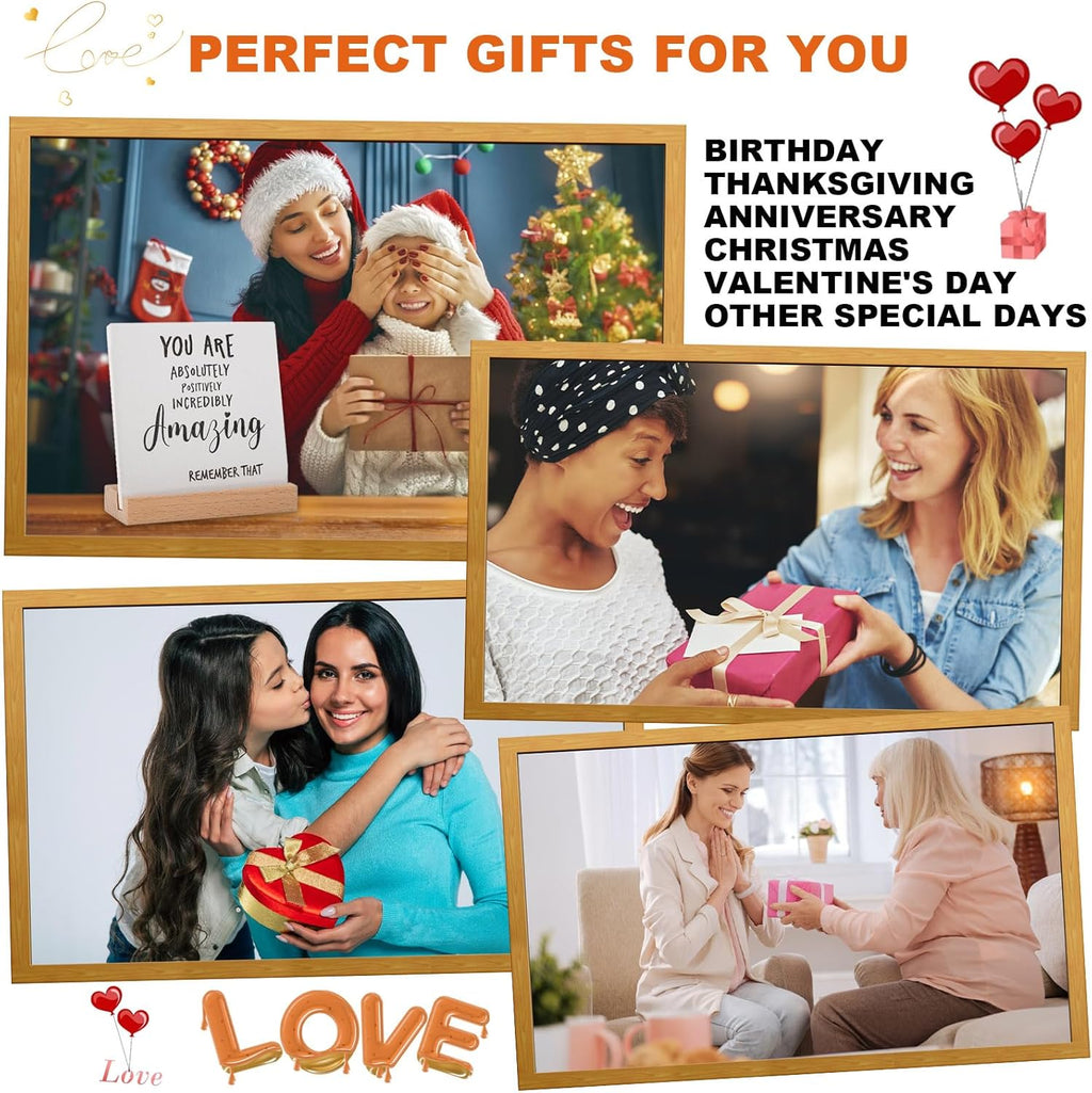 Inspirational Gifts for Women Friend Graduate Teen Girl Boy Birthday Christmas, Encouragement Decor Signs Cheer Up Hard Time Gifts, You are Amazing Motivational Desk Plaque for Office Home