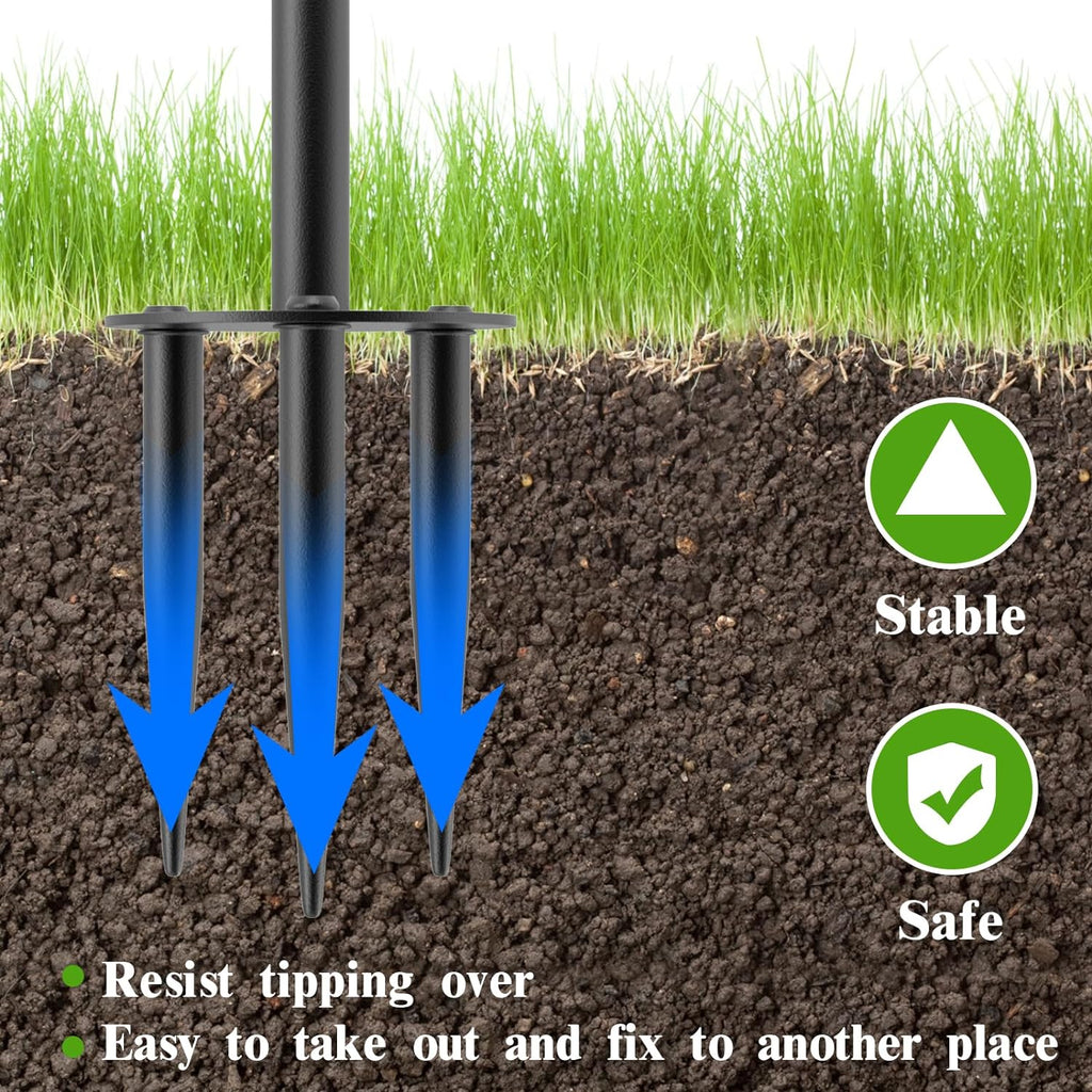 Bird Baths for Outdoors, Detachable Birdbaths for The Garden Clearance, Freestanding Bird Baths for Outdoors Heavy Duty, Bird Bath Bowl Spa & Birdfeeder with Metal Stake Stand (Black)