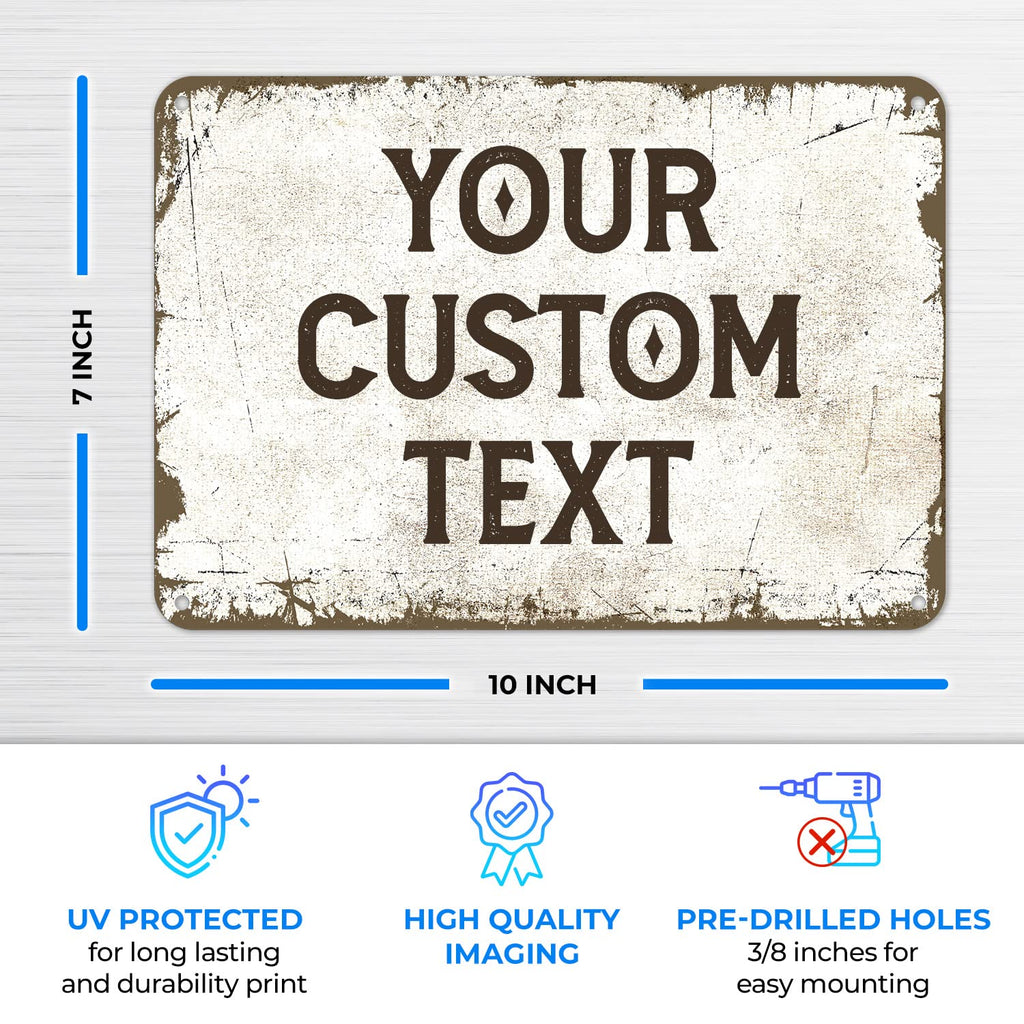 Rustic Custom Sign, Personalized Metal Signs, Gift for Him Men Dad, Man Cave, Indoor and Outdoor Use 10x7 Inches, ACM, Fade Resistant, Made in the USA