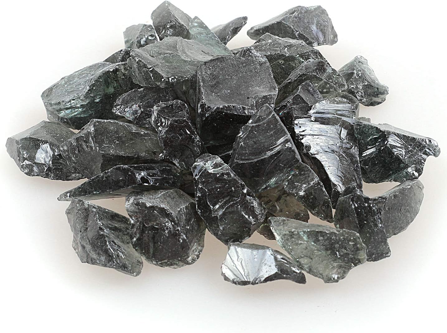 High Luster Reflective Fire Glass Gravel,Fire Gems,Fire Drops,Fire Glass Pebbles Stones Beads Chips for Fire Pit Fish Tank Aquarium Garden,1-2cm,540g/1.19lb (Grey)