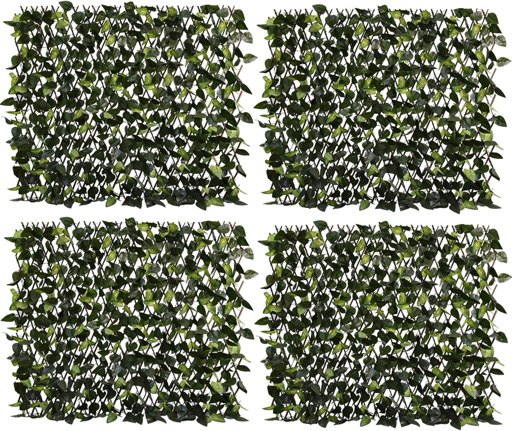 Expandable Fence Privacy Screen for Balcony Patio Outdoor,Decorative Faux Ivy Fencing Panel,Artificial Hedges (Single Sided Leaves)…