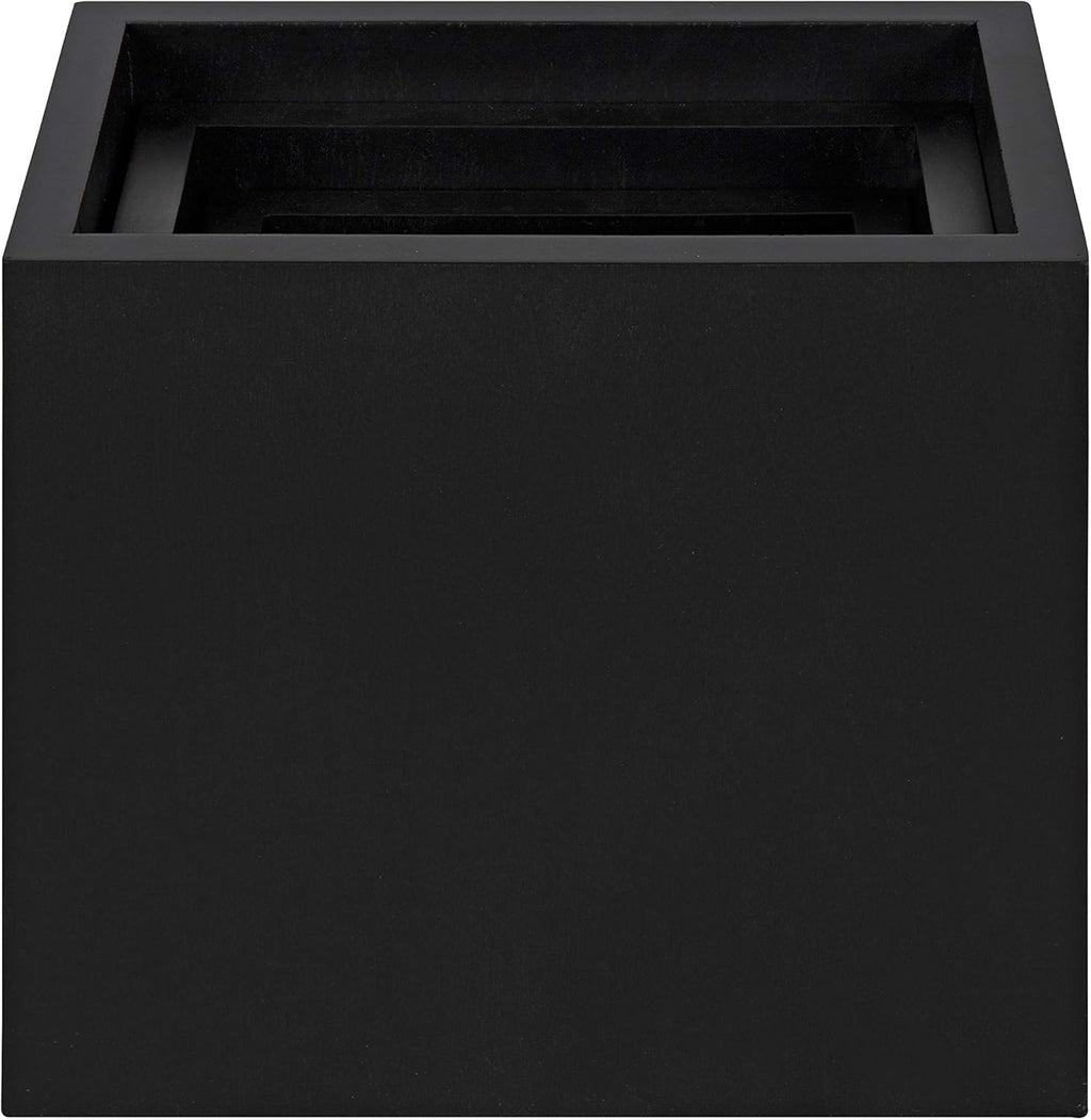 Kate and Laurel Domio Wall Hanging Planter Shelves, Set of 3, Black, Geometric Nesting Planter Collection