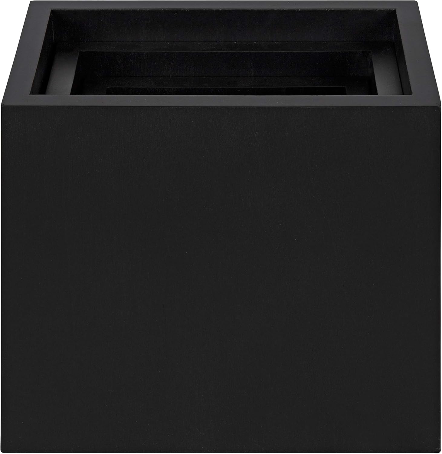 Kate and Laurel Domio Wall Hanging Planter Shelves, Set of 3, Black, Geometric Nesting Planter Collection