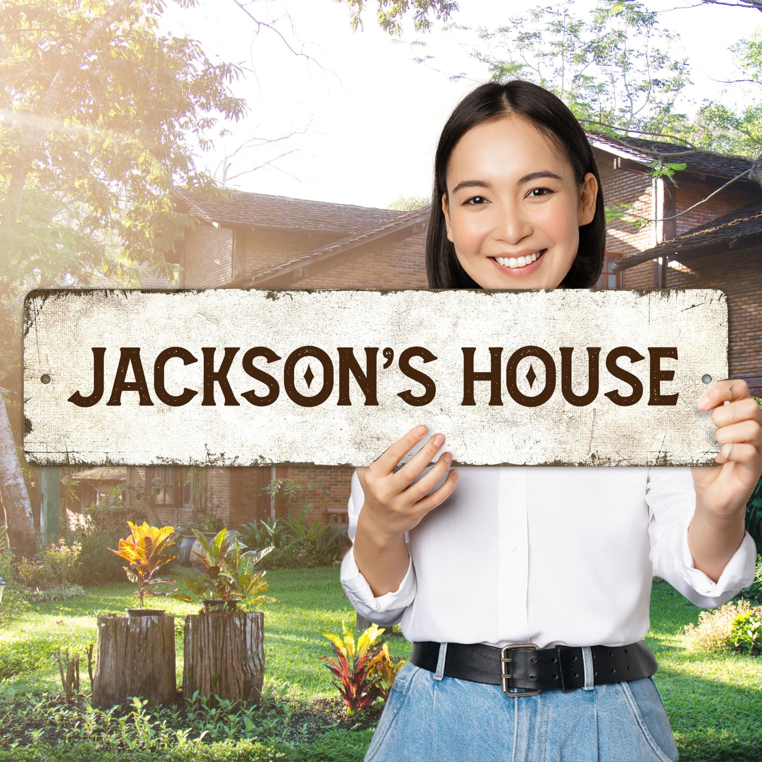 Rustic Custom Sign, Personalized Metal Signs, Gift for Him Men Dad, Man Cave, Indoor and Outdoor Use, 6x24 Inches, ACM, Fade Resistant, Made in The USA