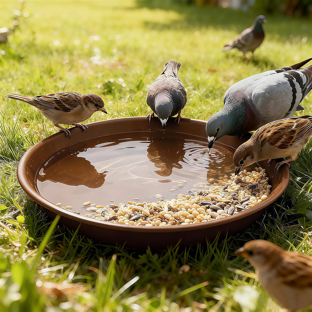 TITE Plant Saucer 16 inch,Heavy Large Planter Durable Thicker Plastic Plant Trays for Indoors and Outdoor,Plant Saucer Drip Trays,Brown (16 inch,Brown) Pack of 3