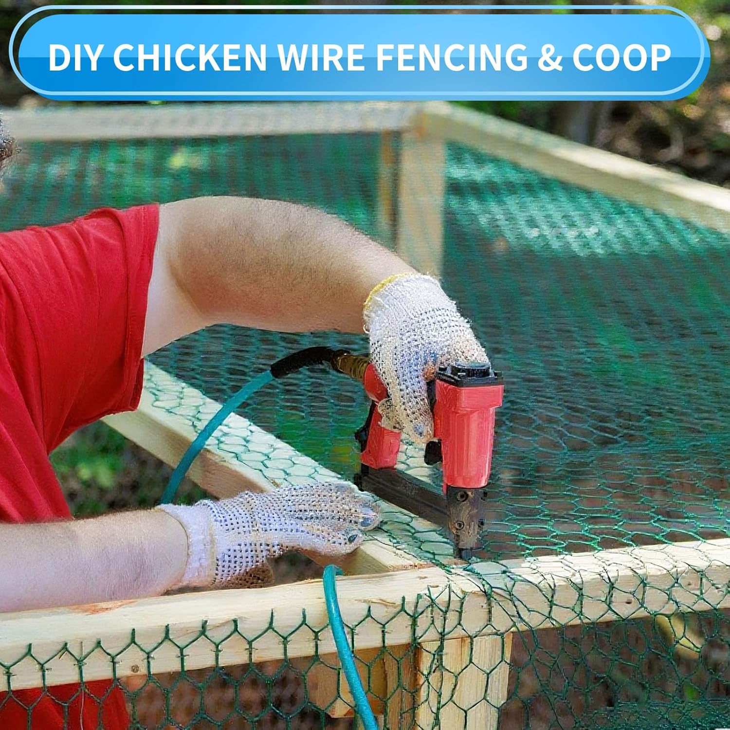 24'' x 150' Green Chicken Wire Fencing, 1 inch Chicken Wire and 20 Gauge Poultry Netting, Garden Mesh Fence Roll for Floral Arrangements/Crafts/Farm/Livestock/Pet Protection