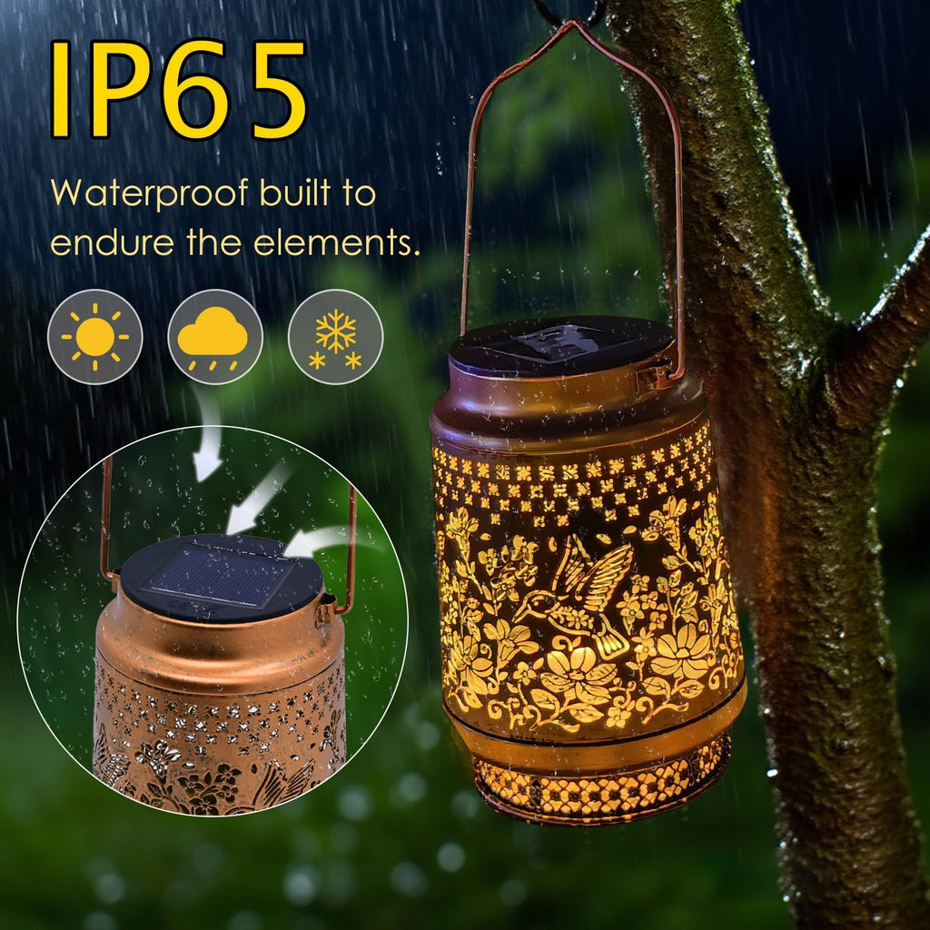 Solar Lanterns Outdoor Waterproof, Hummingbird Hanging Solar Lanterns Birthday Gifts for Women Mom Grandma, Garden Decor for Patio Yard Lawn Backyard Porch