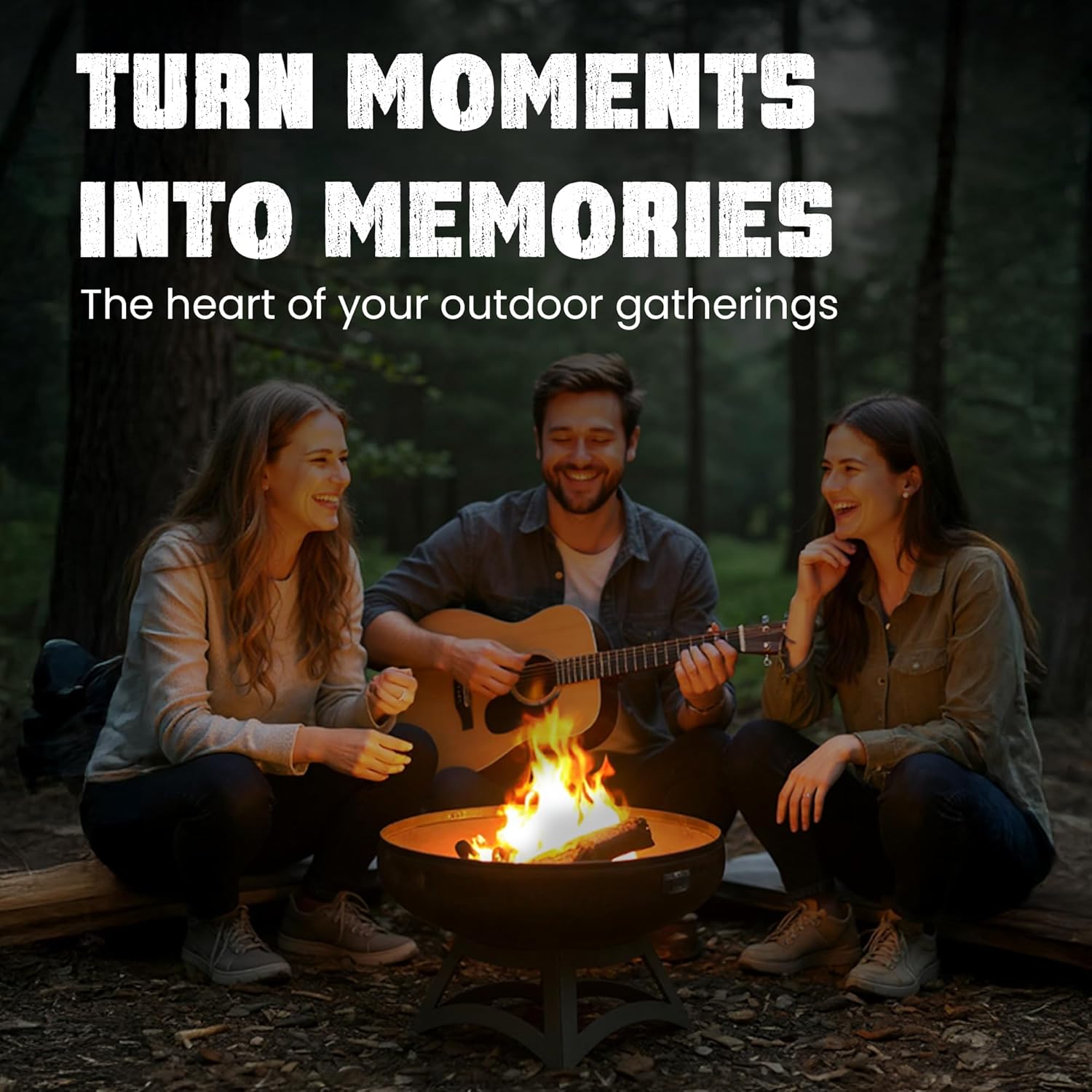 Liberty Fire Pit – Ohio Flame Wood Burning Outdoor Fire Pit - 36" Diameter with Hollow Base (Made in USA)