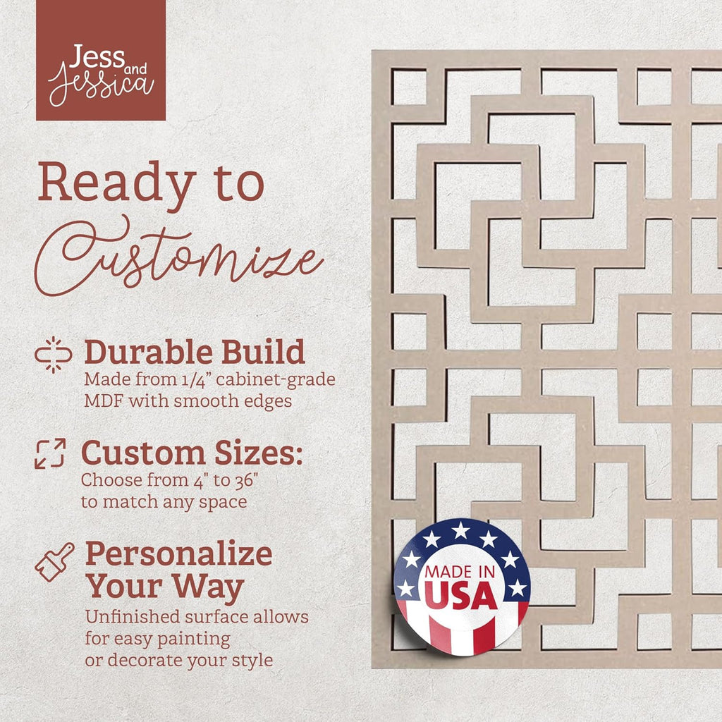 Lattice Panel with an Aztec Decorative Design MDF Home & Yard Décor - Wall Panel - Privacy Screen - Trellis - Indoor and Outdoor Use