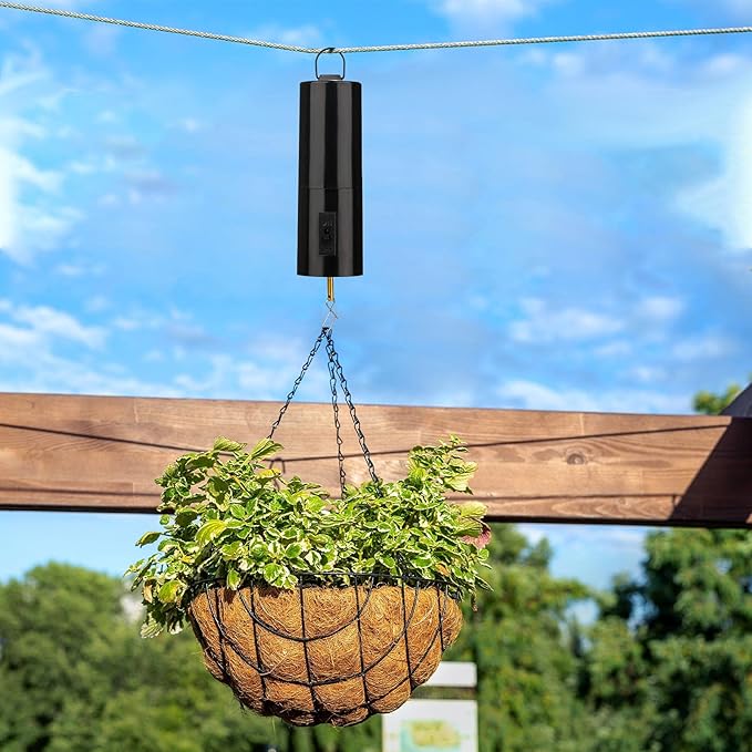 1 Piece Hanging Black Rotating Motor Wind Spinner Mobile Battery Operated Motor Multi-Purposes Rotatable Hook for Garden Decoration Accessory Supplies