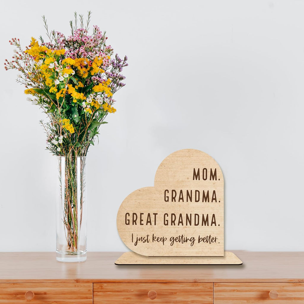 Mom Gifts,Mom Grandma Great Grandma,Wooden Plaque Decor For Home,Mom Birthday Gifts.(053)