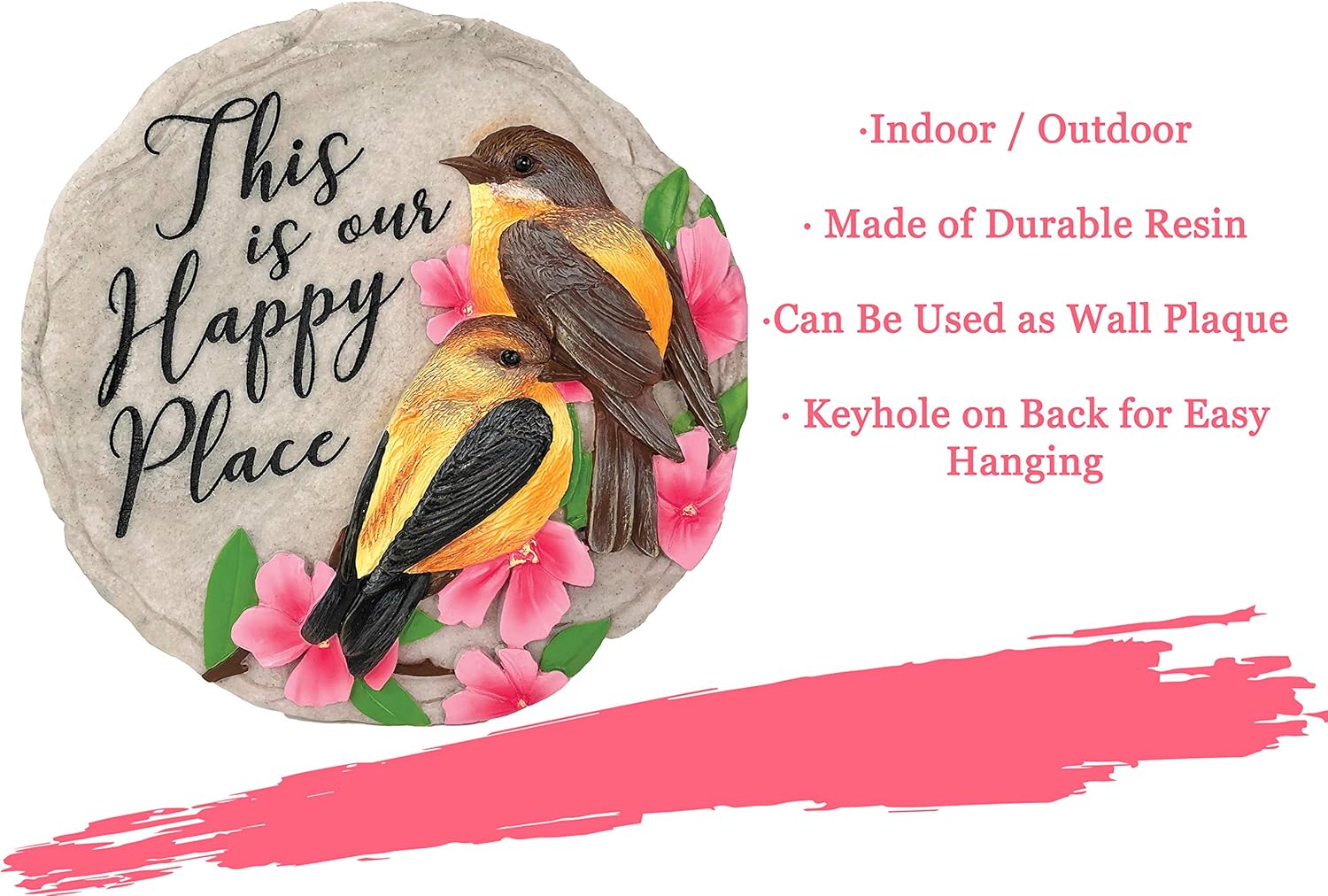 Spoontiques - Garden Décor - No Place Like Home Stepping Stone - Decorative Stone for Garden