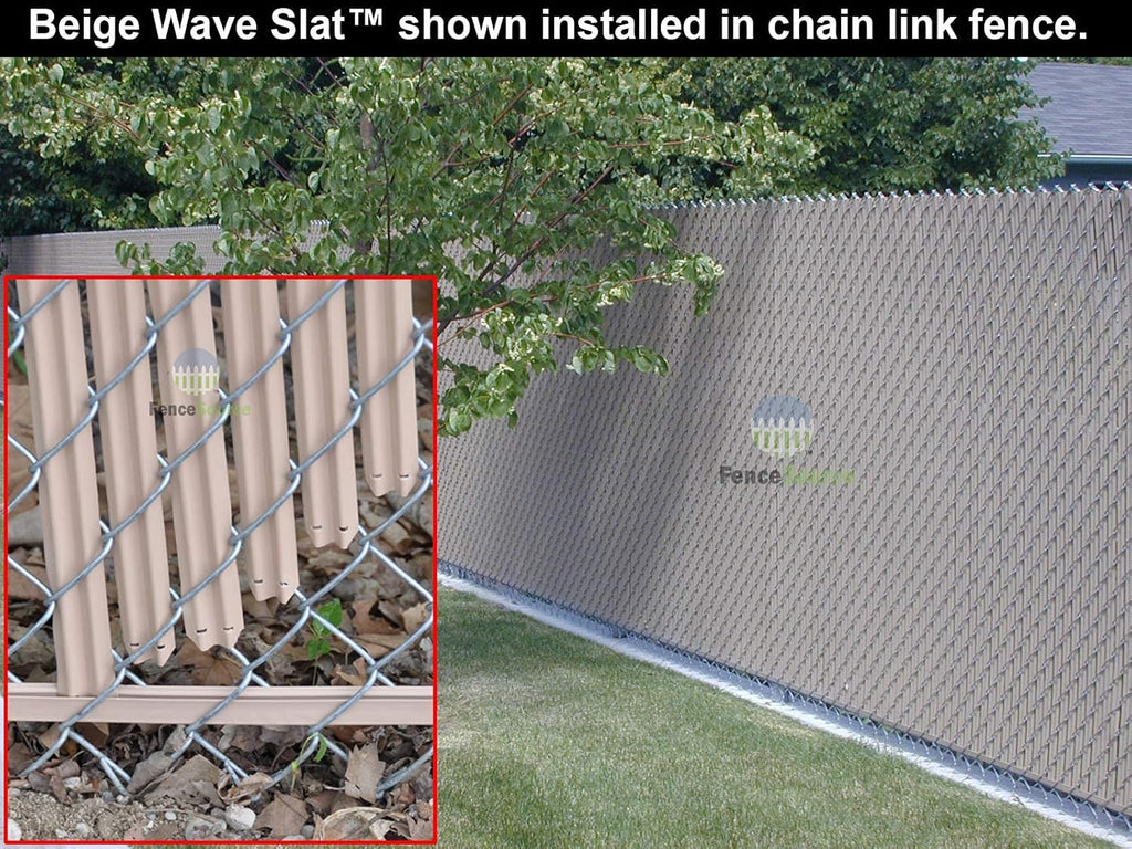 Wave Slat (9 Colors) Single Wall Bottom Locking Privacy Slat for 4', 5', 6', 7' and 8' Chain Link Fence (8 ft, White)
