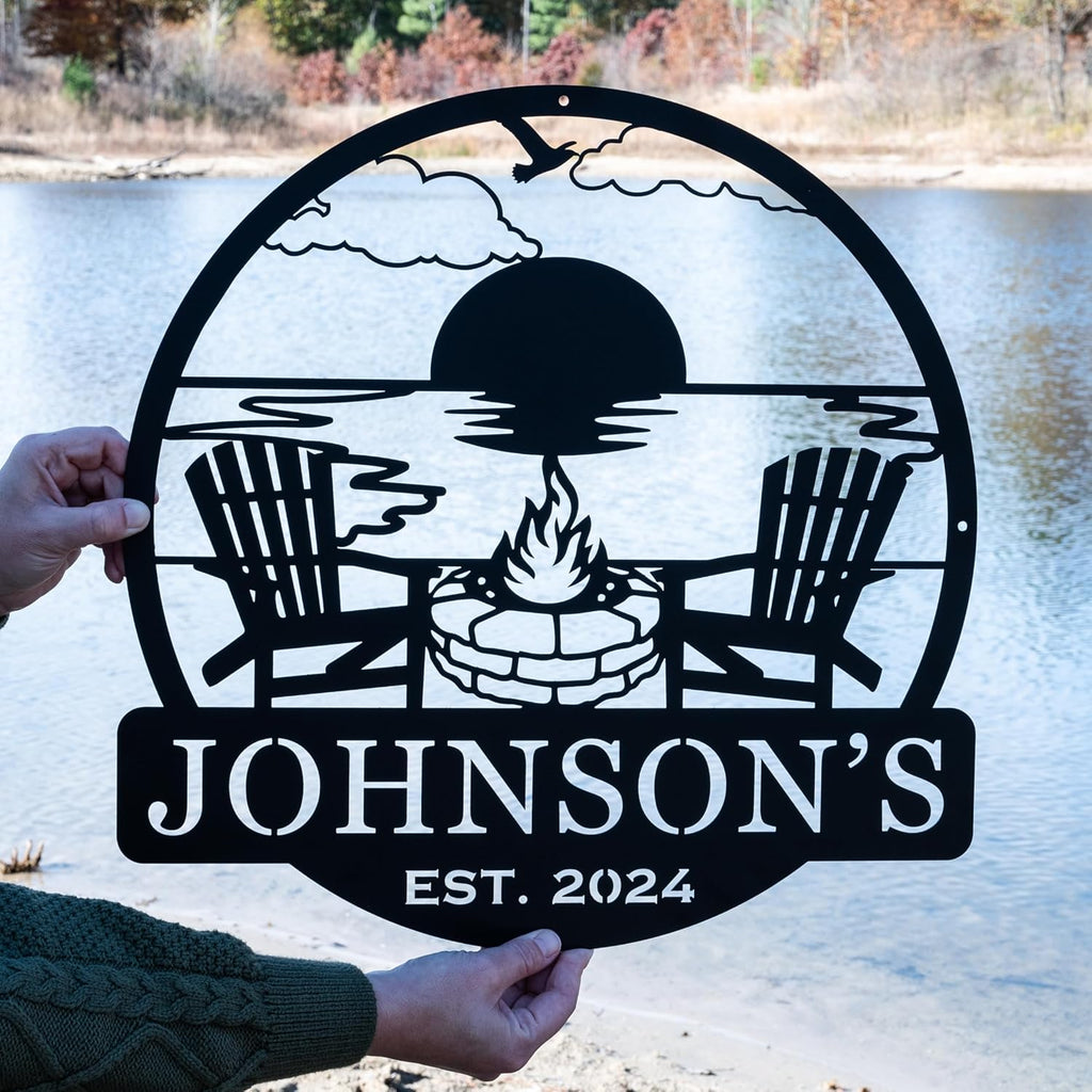 Custom Campfire Sign | Metal Outdoor Sign | Camper Decor | Personalized Camping Gifts | Fire Pit Sign | Outdoor Decor Cabin Sign | Campsite Sign