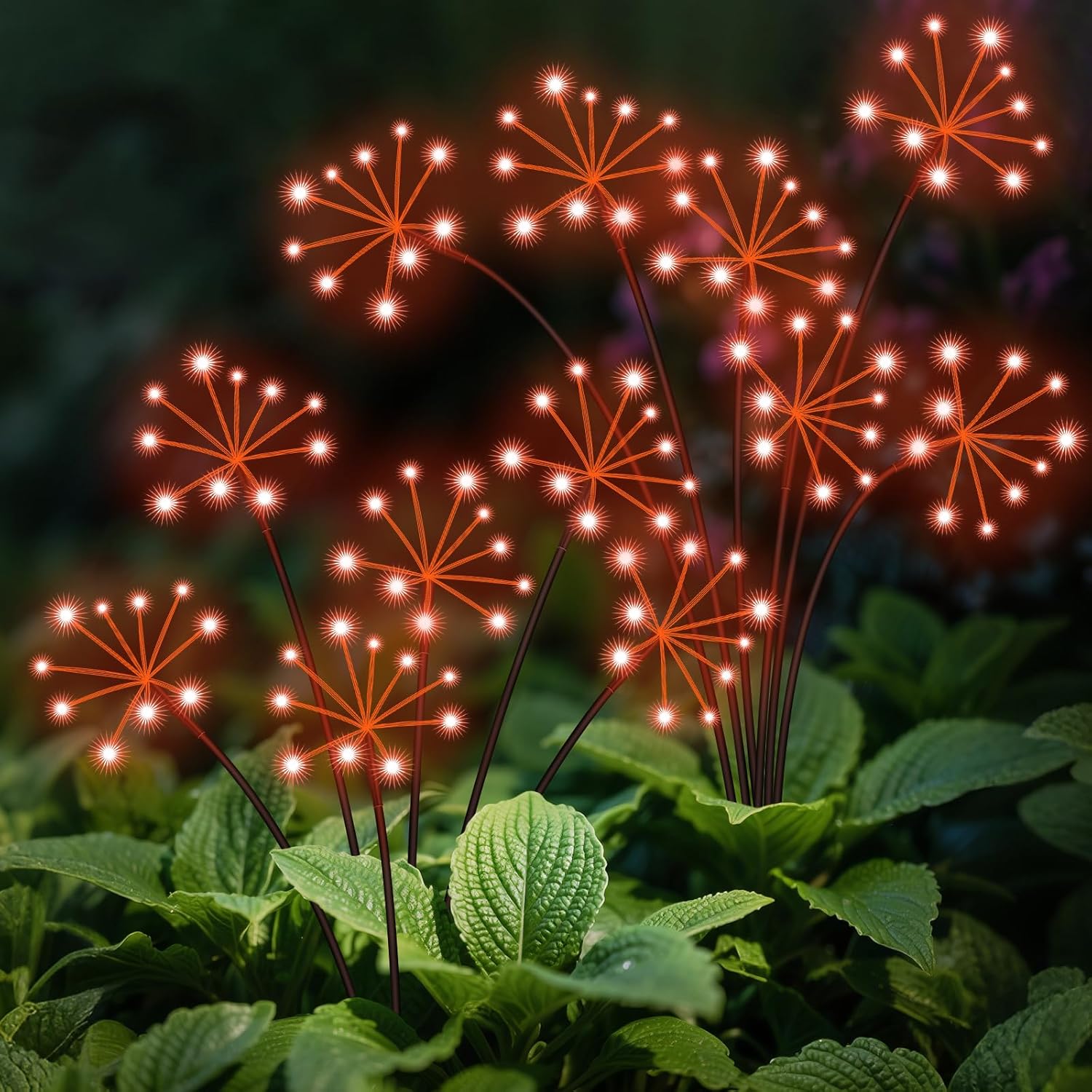Solar Garden Lights 2 Pack Waterproof Swaying Starburst Light Solar Outdoor Lights for Yard Patio Walkway Pathway Party Wedding Decoration, Unique Gifts for Women, Orange