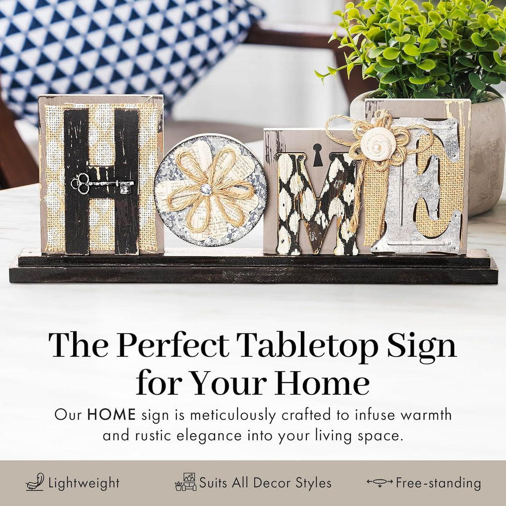 Young's Inc. Wood Block Tabletop Sign - Attractive Living Room Decor - Rustic Centerpiece Table Decorations - Home Decorations for Living Room - 17.5" W x 1.75" D x 7" H