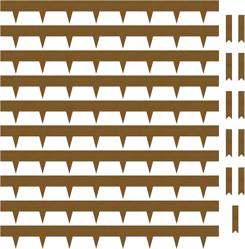 Worth Garden 10-Pack Corten Steel Landscape Lawn Edging - 4.5in H Rust Patina Finish Bendable Metal Strips - Hammer-in Pre-Rusted Border w/ 11 Clips - Yard Pathway Divider (33Ft Total)