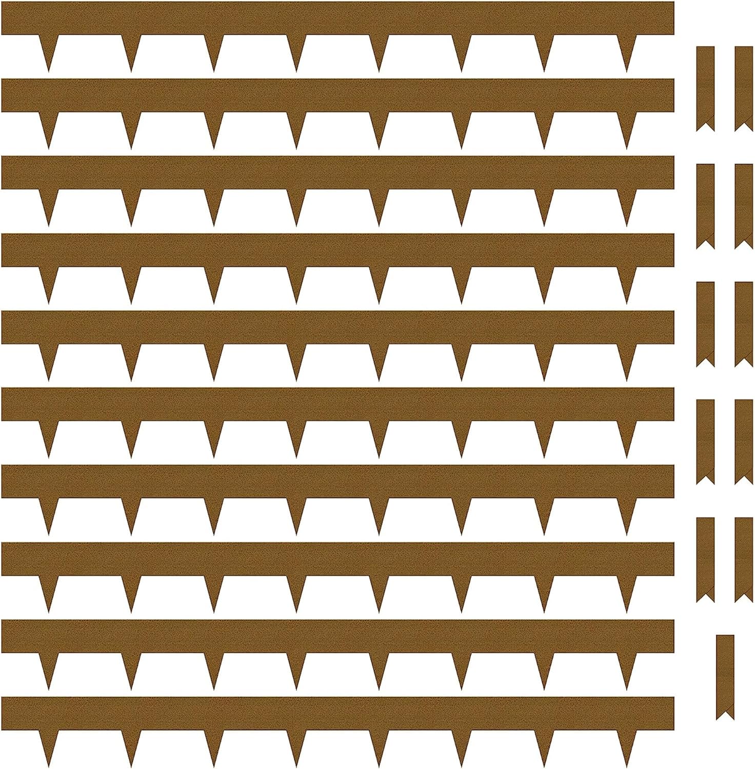 Worth Garden 10-Pack Corten Steel Landscape Lawn Edging - 4.5in H Rust Patina Finish Bendable Metal Strips - Hammer-in Pre-Rusted Border w/ 11 Clips - Yard Pathway Divider (33Ft Total)