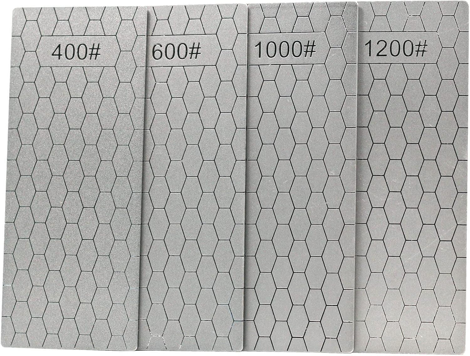 4 Pieces Diamond Sharpening Stone Set,Diamond Lapping Plate Coarse/Medium/Fine Grit Sharpener,400/600/1000/1200 Grit