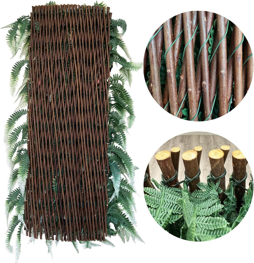 Expandable Fence Privacy Screen for Balcony Patio Outdoor,Decorative Faux Ivy Fencing Panel,Artificial Hedges (Single Sided Leaves)…1